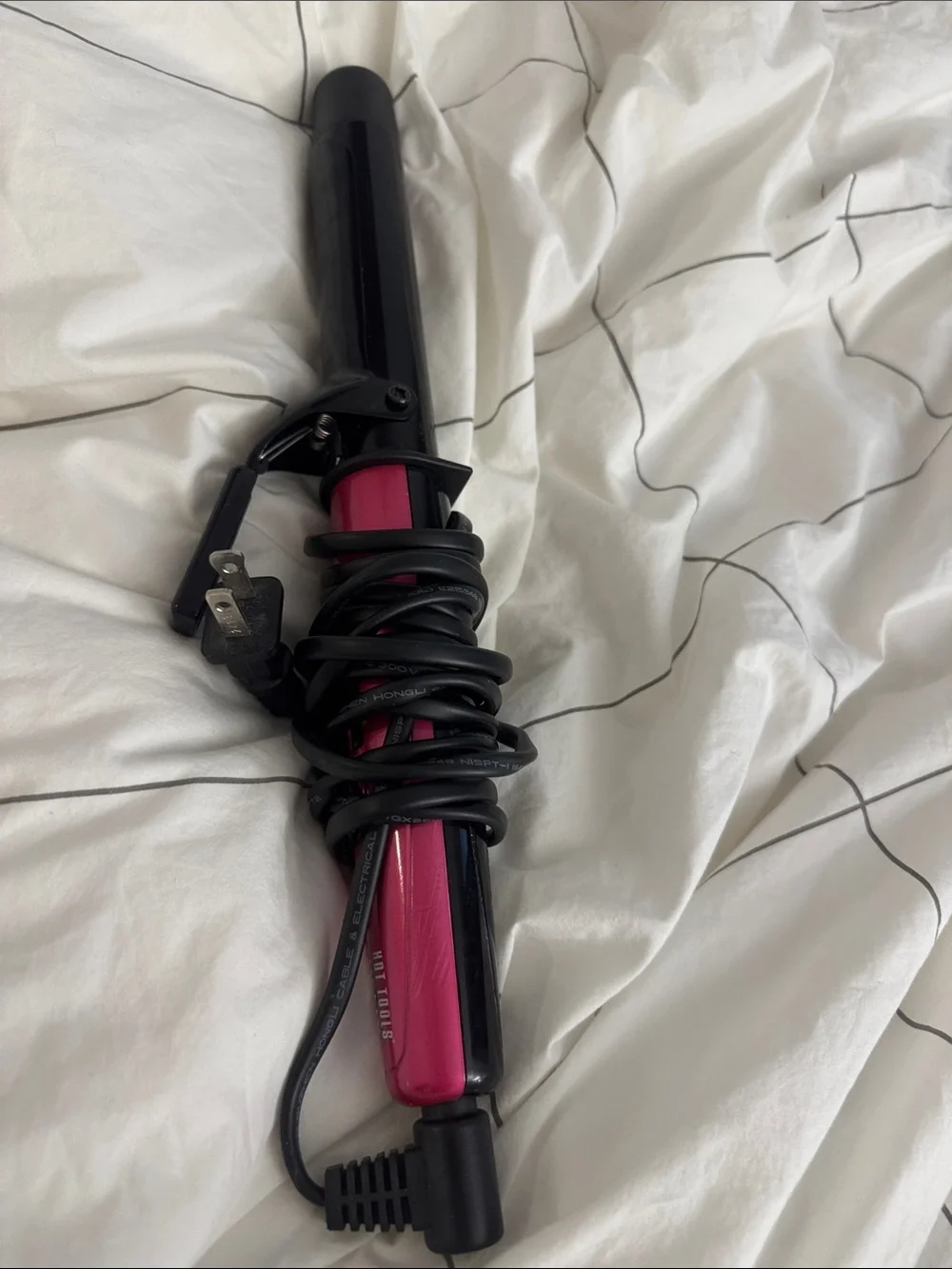Hot Pink and Black Curling Iron - Women's Hair Styling Tool